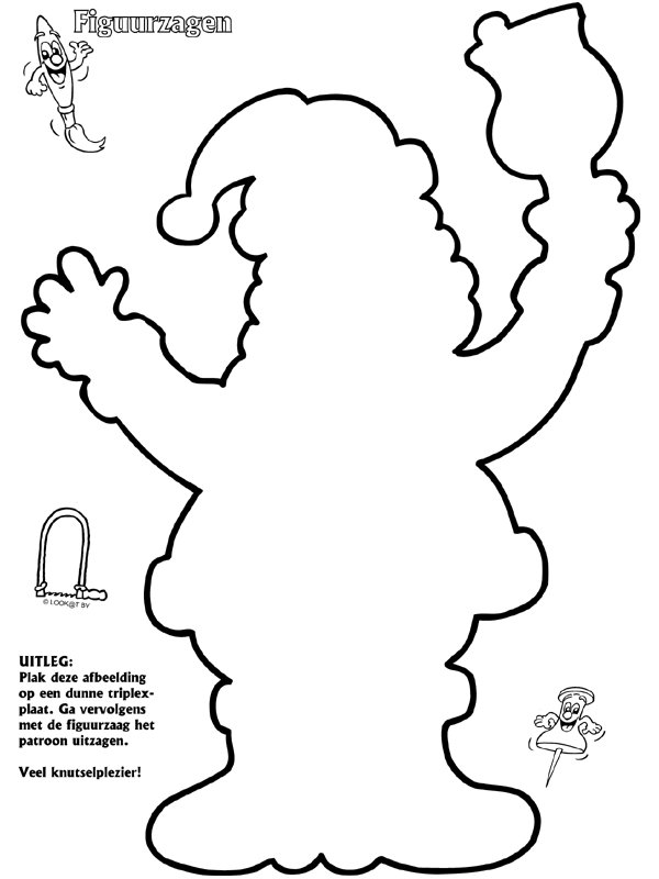 Kerstman Figuurzagen Knutselpagina.nl knutselen, knutselen en nog eens knutselen.