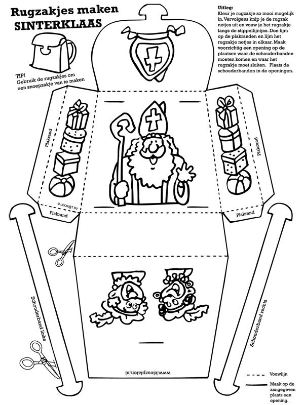 agentschap Verbinding bodem Rugzakje Sinterklaas - Knutselpagina.nl - knutselen, knutselen en nog eens  knutselen.